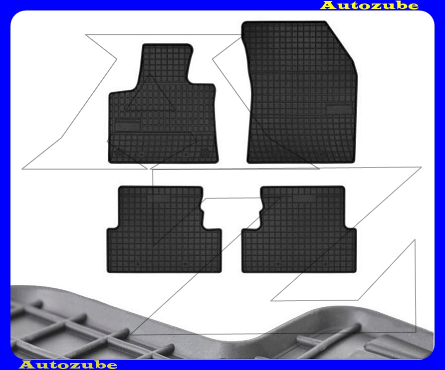 Gumiszőnyeg garnitúra (4db) méretpontos - 3mm vastagságú - 10mm magas peremmel, vanília illattal Gumiszőnyeg garnitúra (4db) méretpontos - 3mm vastagságú - 10mm magas peremmel, vanília illattal