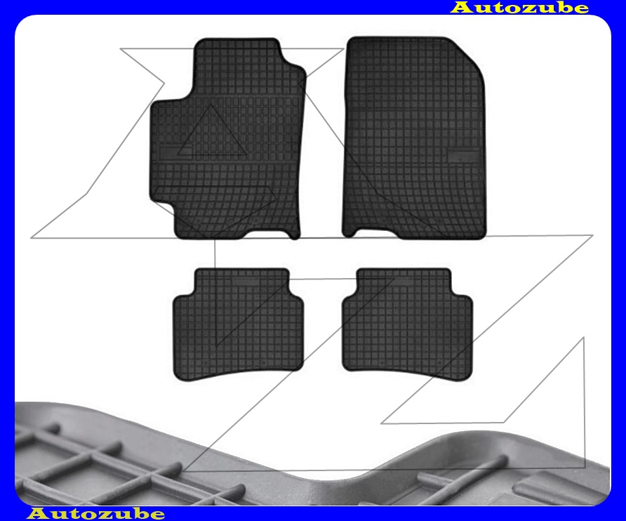 Gumiszőnyeg garnitúra (4db) méretpontos - 3mm vastagságú - 10mm magas peremmel, vanília illattal Gumiszőnyeg garnitúra (4db) méretpontos - 3mm vastagságú - 10mm magas peremmel, vanília illattal