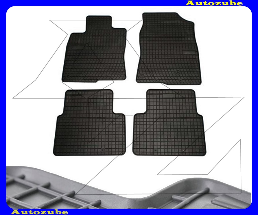 Gumiszőnyeg garnitúra (4db) méretpontos - 3mm vastagságú - 10mm magas peremmel, vanília illattal Gumiszőnyeg garnitúra (4db) méretpontos - 3mm vastagságú - 10mm magas peremmel, vanília illattal