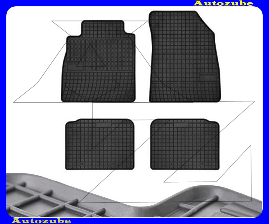 Gumiszőnyeg garnitúra (4db) méretpontos - 3mm vastagságú - 10mm magas peremmel, vanília illattal Gumiszőnyeg garnitúra (4db) méretpontos - 3mm vastagságú - 10mm magas peremmel, vanília illattal