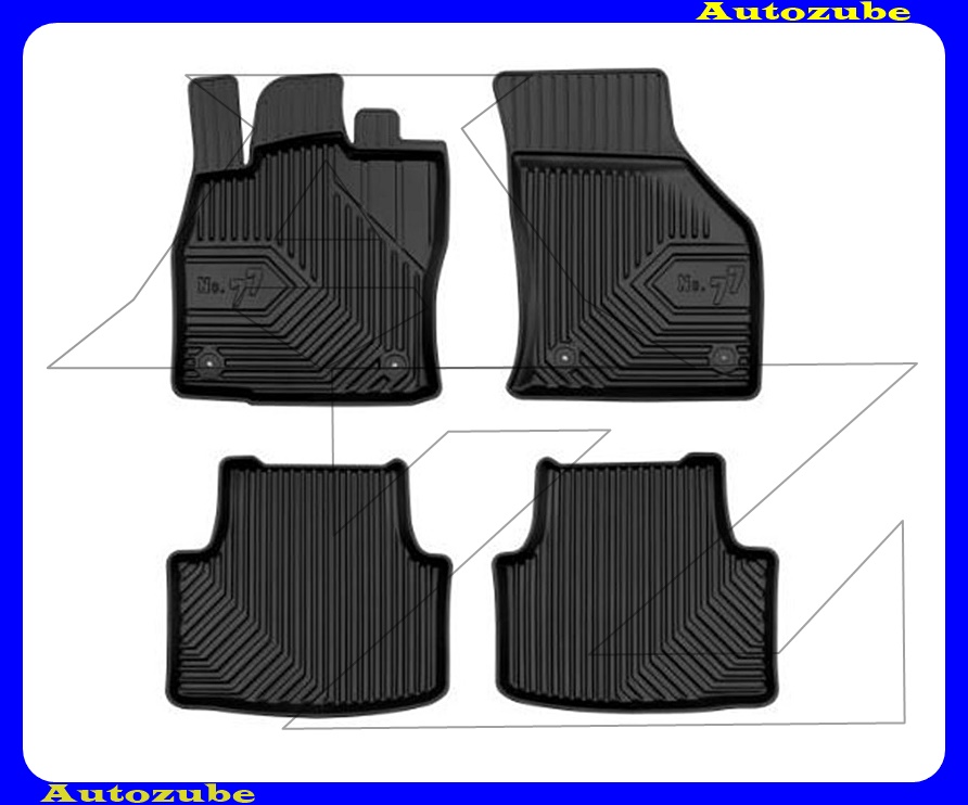 Gumiszőnyeg garnitúra (4db) méretpontos, 2-3mm vastagságú, 35-40mm magas peremmel - kíválló mínőségű gumi, vanília illattal Gumiszőnyeg garnitúra (4db) méretpontos, 2-3mm vastagságú, 35-40mm magas peremmel - kíválló mínőségű gumi, vanília illattal