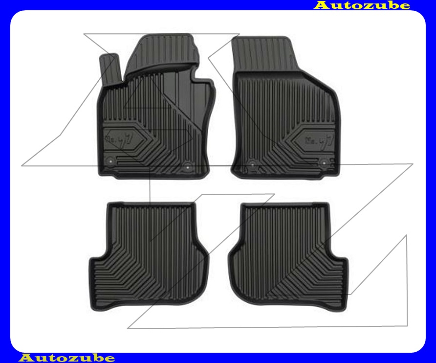 Gumiszőnyeg garnitúra (4db) méretpontos, 2-3mm vastagságú, 35-40mm magas peremmel - kíválló mínőségű gumi, vanília illattal Gumiszőnyeg garnitúra (4db) méretpontos, 2-3mm vastagságú, 35-40mm magas peremmel - kíválló mínőségű gumi, vanília illattal