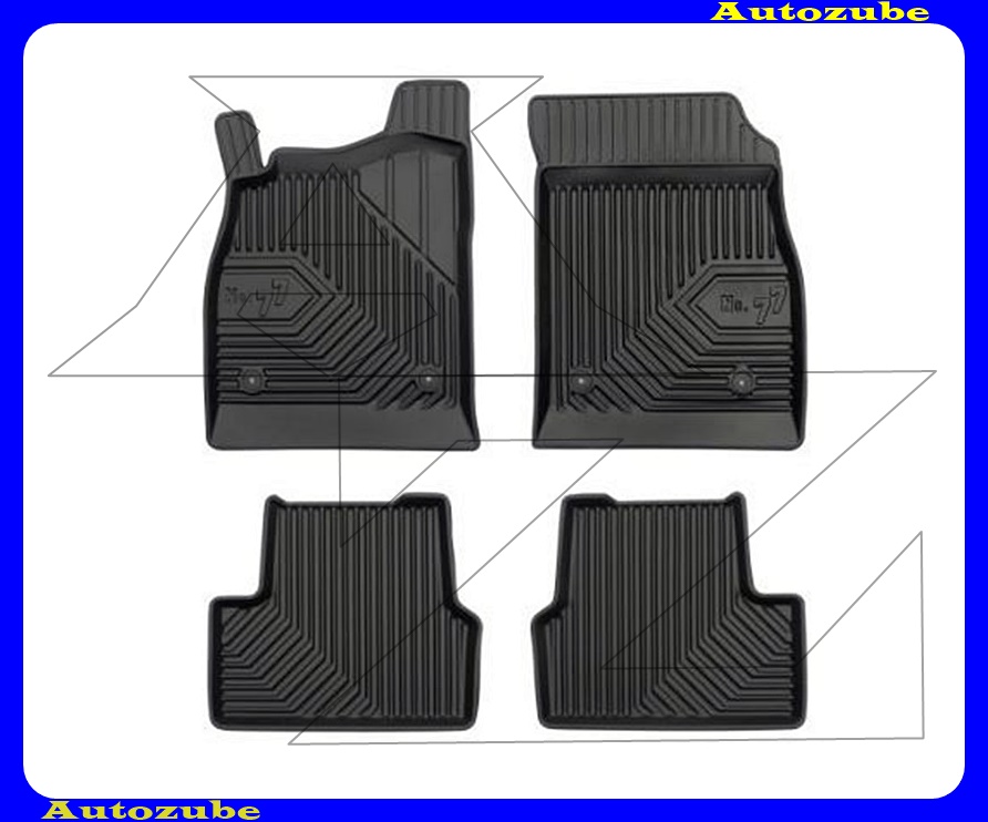 Gumiszőnyeg garnitúra (4db) méretpontos, 2-3mm vastagságú, 35-40mm magas peremmel - kíválló mínőségű gumi, vanília illattal Gumiszőnyeg garnitúra (4db) méretpontos, 2-3mm vastagságú, 35-40mm magas peremmel - kíválló mínőségű gumi, vanília illattal