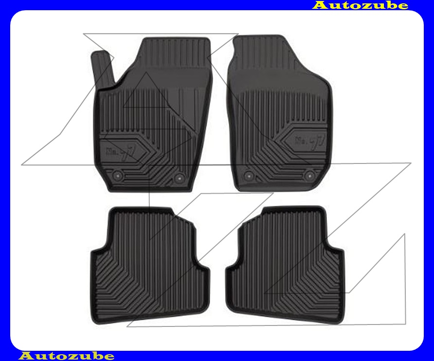 Gumiszőnyeg garnitúra (4db) méretpontos, 2-3mm vastagságú, 35-40mm magas peremmel - kíválló mínőségű gumi, vanília illattal Gumiszőnyeg garnitúra (4db) méretpontos, 2-3mm vastagságú, 35-40mm magas peremmel - kíválló mínőségű gumi, vanília illattal