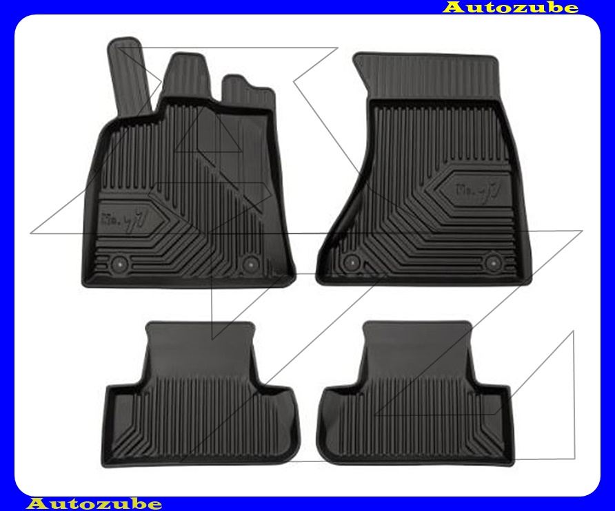 Gumiszőnyeg garnitúra (4db) méretpontos, 2-3mm vastagságú, 35-40mm magas peremmel - kíválló mínőségű gumi, vanília illattal Gumiszőnyeg garnitúra (4db) méretpontos, 2-3mm vastagságú, 35-40mm magas peremmel - kíválló mínőségű gumi, vanília illattal