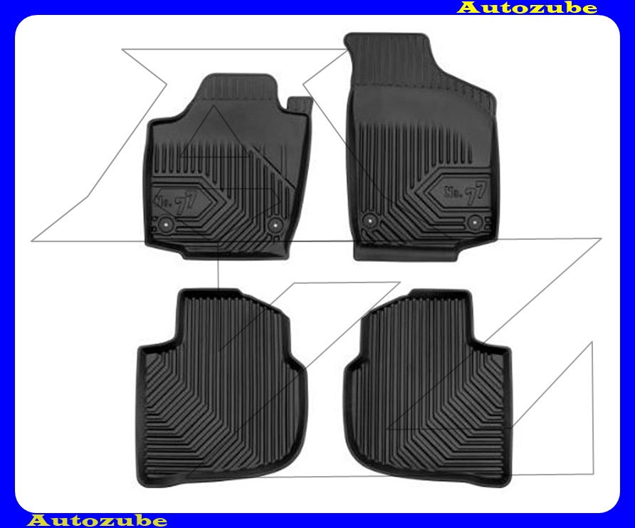 Gumiszőnyeg garnitúra (4db) méretpontos, 2-3mm vastagságú, 35-40mm magas peremmel - kíválló mínőségű gumi, vanília illattal Gumiszőnyeg garnitúra (4db) méretpontos, 2-3mm vastagságú, 35-40mm magas peremmel - kíválló mínőségű gumi, vanília illattal