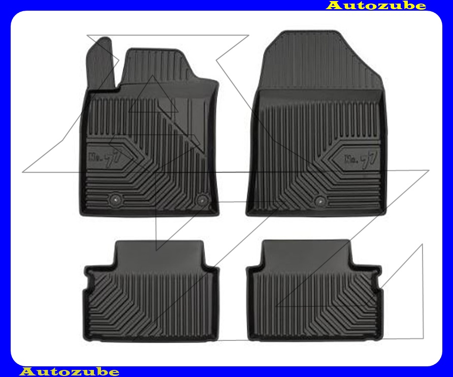 Gumiszőnyeg garnitúra (4db) méretpontos, 2-3mm vastagságú, 35-40mm magas peremmel - kíválló mínőségű gumi, vanília illattal Gumiszőnyeg garnitúra (4db) méretpontos, 2-3mm vastagságú, 35-40mm magas peremmel - kíválló mínőségű gumi, vanília illattal