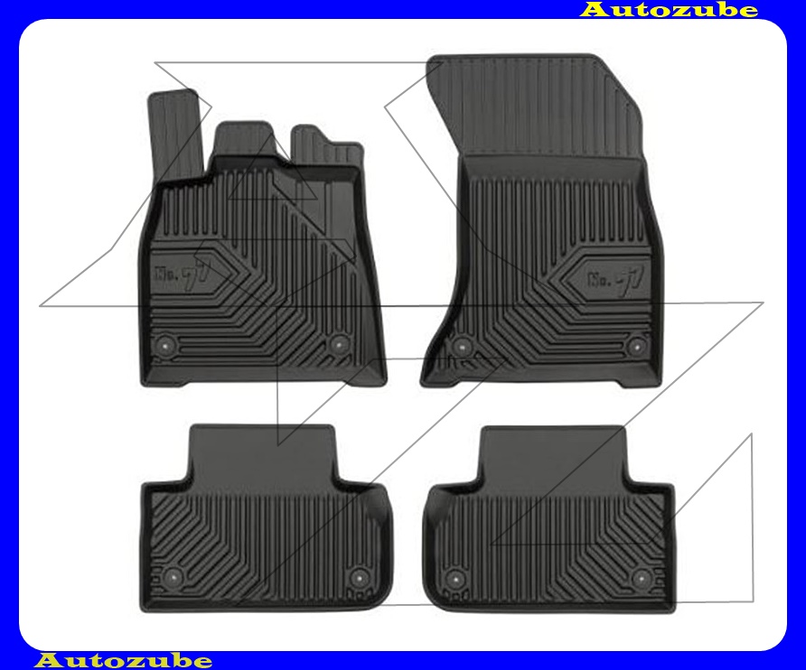 Gumiszőnyeg garnitúra (4db) méretpontos, 2-3mm vastagságú, 35-40mm magas peremmel - kíválló mínőségű gumi, vanília illattal Gumiszőnyeg garnitúra (4db) méretpontos, 2-3mm vastagságú, 35-40mm magas peremmel - kíválló mínőségű gumi, vanília illattal