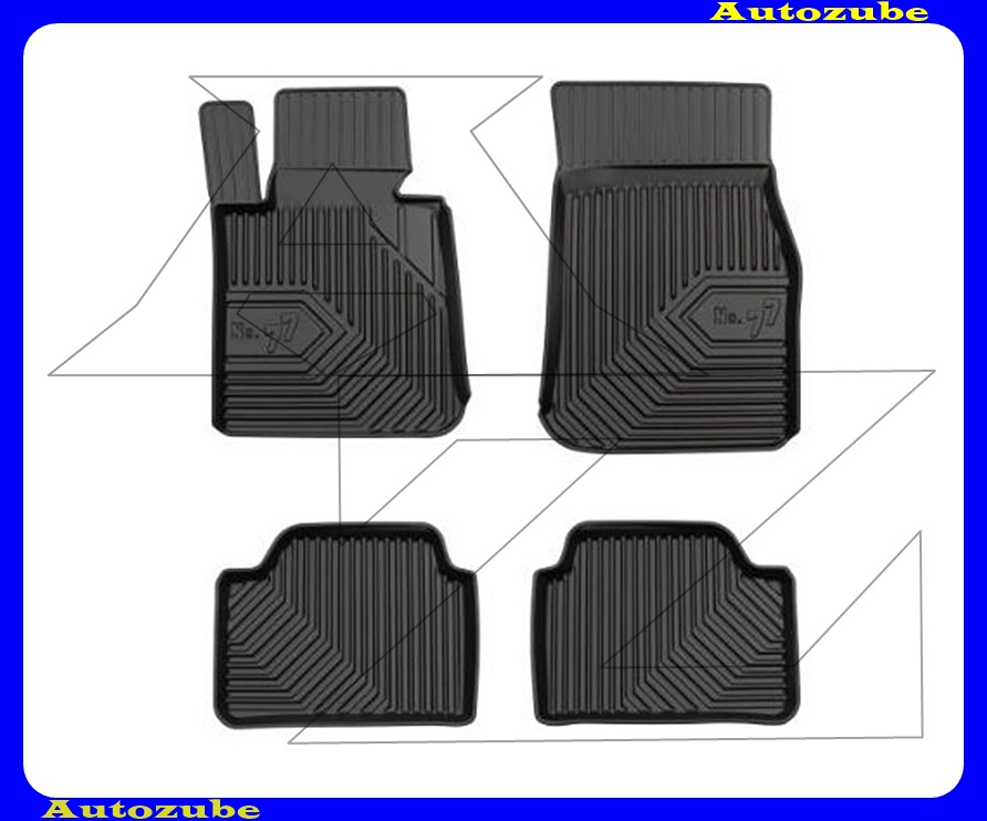 Gumiszőnyeg garnitúra (4db) méretpontos, 2-3mm vastagságú, 35-40mm magas peremmel - kíválló mínőségű gumi, vanília illattal Gumiszőnyeg garnitúra (4db) méretpontos, 2-3mm vastagságú, 35-40mm magas peremmel - kíválló mínőségű gumi, vanília illattal