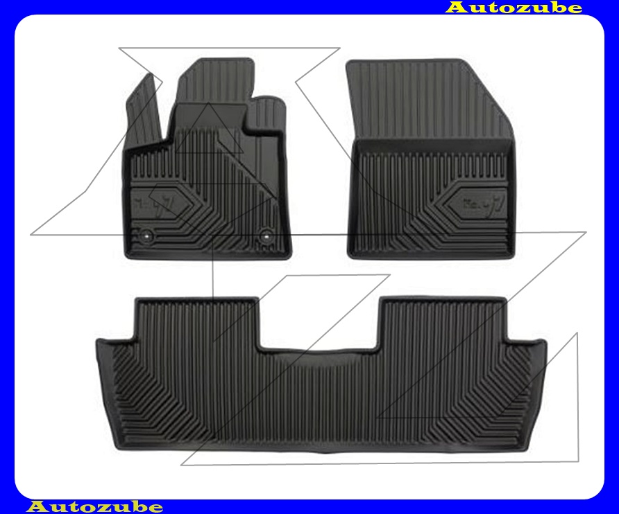 Gumiszőnyeg garnitúra (3db) méretpontos, 2-3mm vastagságú, 35-40mm magas peremmel - kíválló mínőségű gumi, vanília illattal Gumiszőnyeg garnitúra (3db) méretpontos, 2-3mm vastagságú, 35-40mm magas peremmel - kíválló mínőségű gumi, vanília illattal