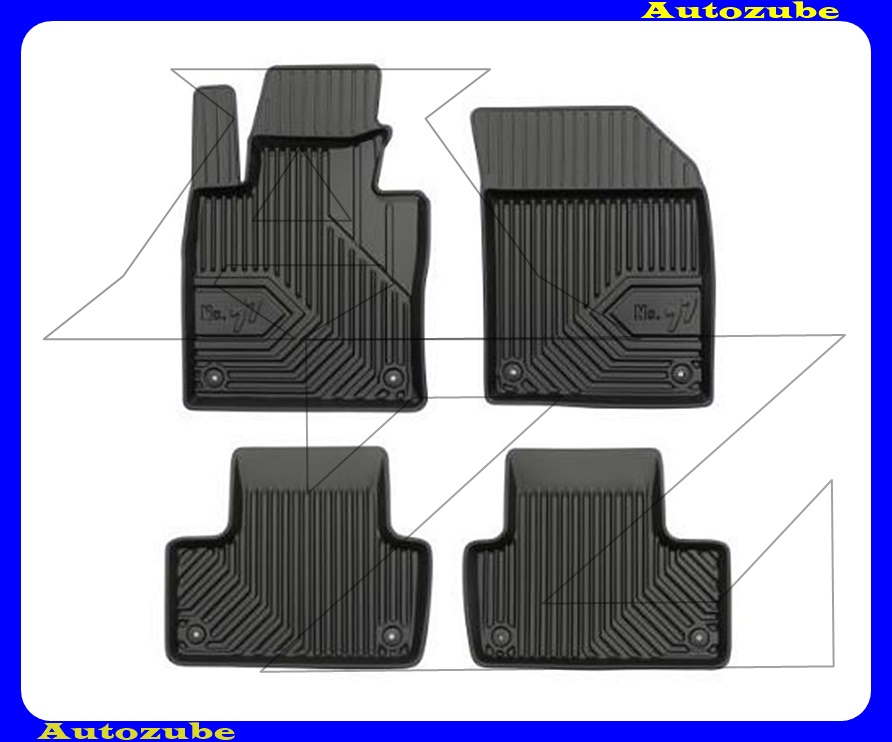 Gumiszőnyeg garnitúra (4db) méretpontos, 2-3mm vastagságú, 35-40mm magas peremmel - kíválló mínőségű gumi, vanília illattal Gumiszőnyeg garnitúra (4db) méretpontos, 2-3mm vastagságú, 35-40mm magas peremmel - kíválló mínőségű gumi, vanília illattal