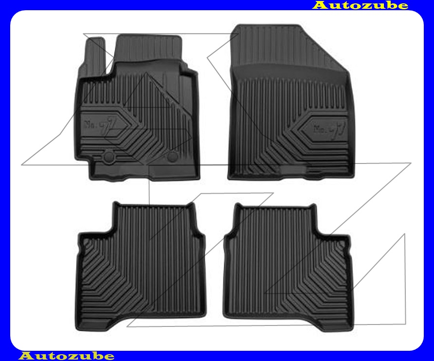 Gumiszőnyeg garnitúra (4db) méretpontos, 2-3mm vastagságú, 35-40mm magas peremmel - kíválló mínőségű gumi, vanília illattal Gumiszőnyeg garnitúra (4db) méretpontos, 2-3mm vastagságú, 35-40mm magas peremmel - kíválló mínőségű gumi, vanília illattal