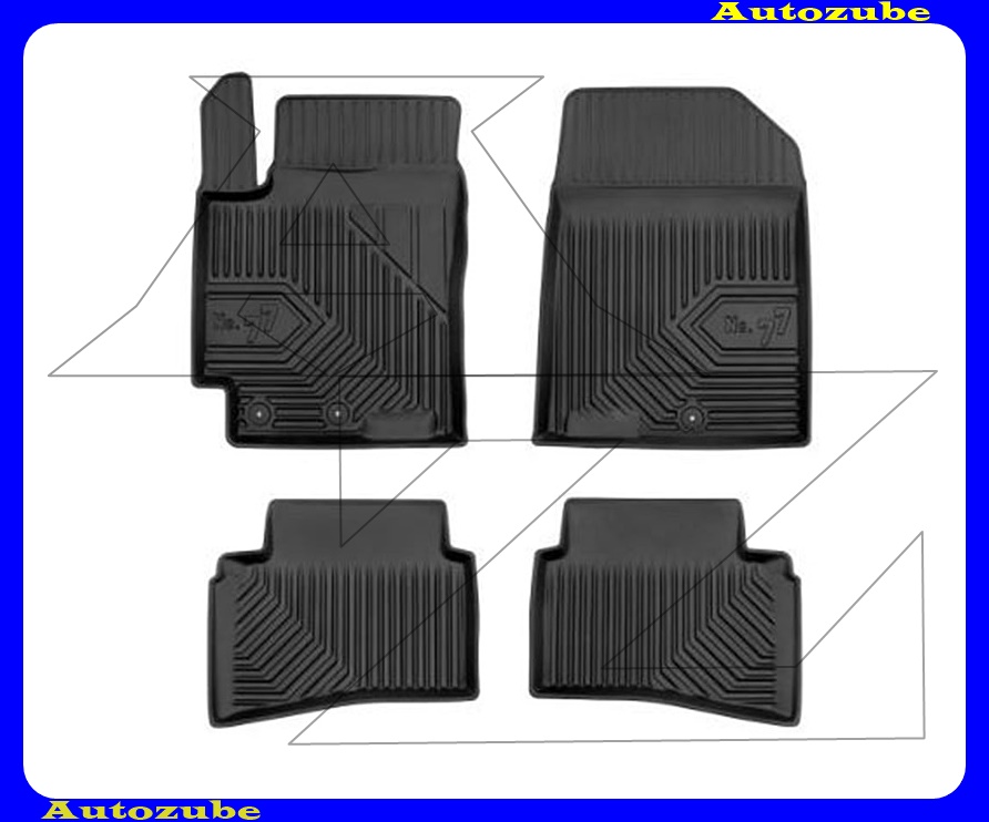Gumiszőnyeg garnitúra (4db) méretpontos, 2-3mm vastagságú, 35-40mm magas peremmel - kíválló mínőségű gumi, vanília illattal Gumiszőnyeg garnitúra (4db) méretpontos, 2-3mm vastagságú, 35-40mm magas peremmel - kíválló mínőségű gumi, vanília illattal