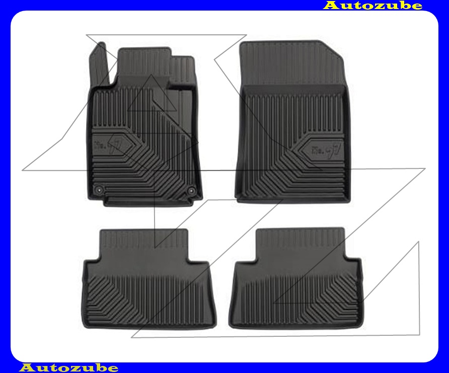 Gumiszőnyeg garnitúra (4db) méretpontos, 2-3mm vastagságú, 35-40mm magas peremmel - kíválló mínőségű gumi, vanília illattal Gumiszőnyeg garnitúra (4db) méretpontos, 2-3mm vastagságú, 35-40mm magas peremmel - kíválló mínőségű gumi, vanília illattal
