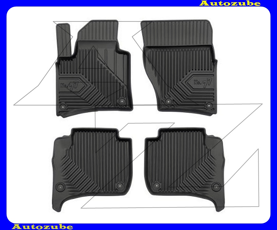 Gumiszőnyeg garnitúra (4db) méretpontos, 2-3mm vastagságú, 35-40mm magas peremmel - kíválló mínőségű gumi, vanília illattal Gumiszőnyeg garnitúra (4db) méretpontos, 2-3mm vastagságú, 35-40mm magas peremmel - kíválló mínőségű gumi, vanília illattal