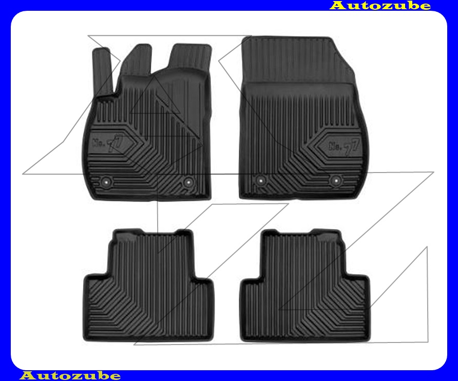 Gumiszőnyeg garnitúra (4db) méretpontos, 2-3mm vastagságú, 35-40mm magas peremmel - kíválló mínőségű gumi, vanília illattal Gumiszőnyeg garnitúra (4db) méretpontos, 2-3mm vastagságú, 35-40mm magas peremmel - kíválló mínőségű gumi, vanília illattal