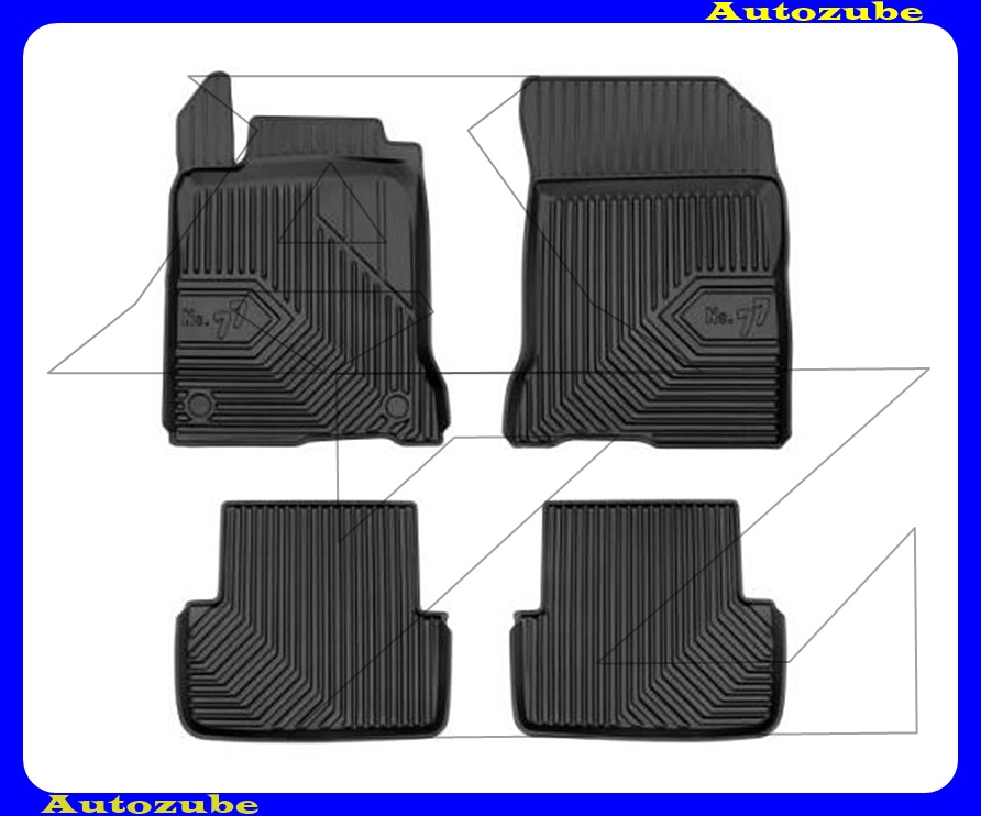 Gumiszőnyeg garnitúra (4db) méretpontos, 2-3mm vastagságú, 35-40mm magas peremmel - kíválló mínőségű gumi, vanília illattal Gumiszőnyeg garnitúra (4db) méretpontos, 2-3mm vastagságú, 35-40mm magas peremmel - kíválló mínőségű gumi, vanília illattal
