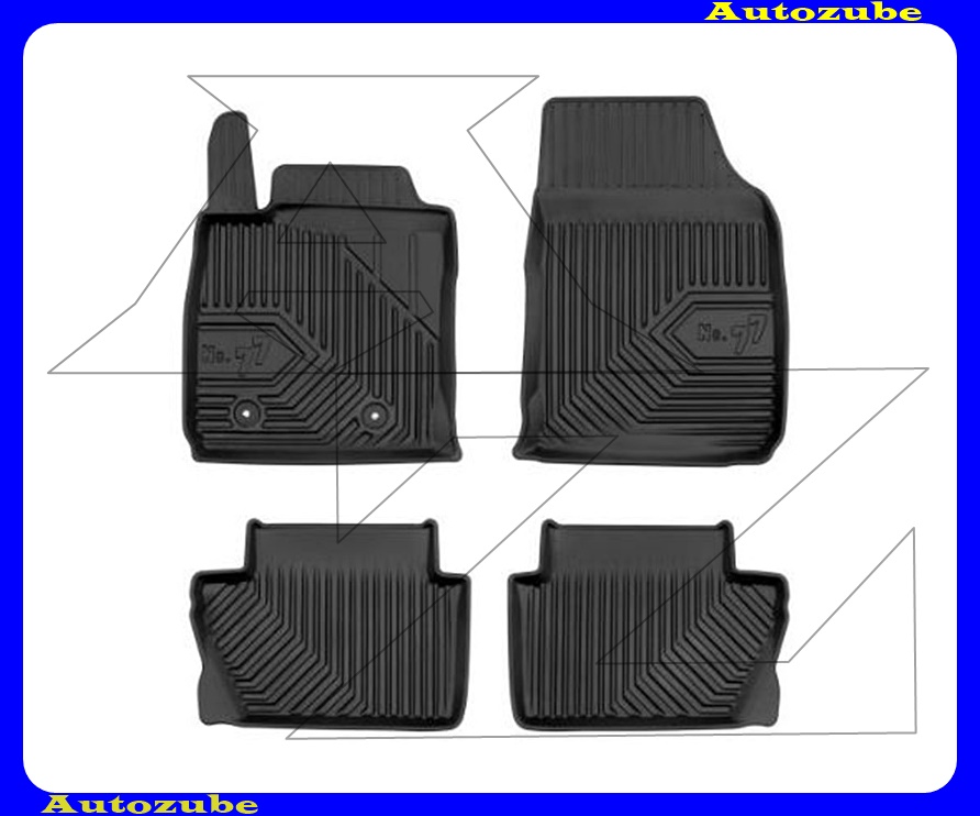 Gumiszőnyeg garnitúra (4db) méretpontos, 2-3mm vastagságú, 35-40mm magas peremmel - kíválló mínőségű gumi, vanília illattal Gumiszőnyeg garnitúra (4db) méretpontos, 2-3mm vastagságú, 35-40mm magas peremmel - kíválló mínőségű gumi, vanília illattal