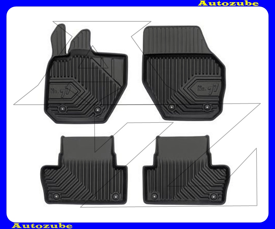 Gumiszőnyeg garnitúra (4db) méretpontos, 2-3mm vastagságú, 35-40mm magas peremmel - kíválló mínőségű gumi, vanília illattal Gumiszőnyeg garnitúra (4db) méretpontos, 2-3mm vastagságú, 35-40mm magas peremmel - kíválló mínőségű gumi, vanília illattal