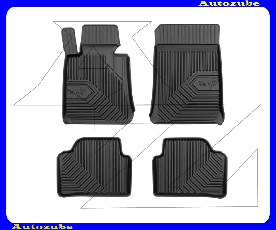 Gumiszőnyeg garnitúra (4db) méretpontos, 2-3mm vastagságú, 35-40mm magas peremmel - kíválló mínőségű gumi, vanília illattal Gumiszőnyeg garnitúra (4db) méretpontos, 2-3mm vastagságú, 35-40mm magas peremmel - kíválló mínőségű gumi, vanília illattal