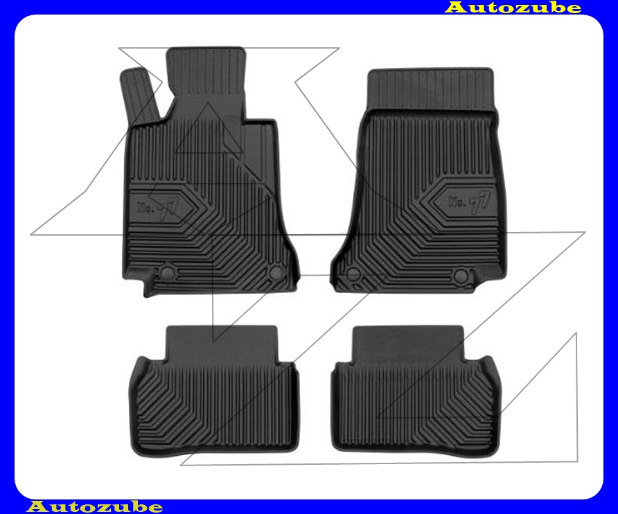 Gumiszőnyeg garnitúra (4db) méretpontos, 2-3mm vastagságú, 35-40mm magas peremmel - kíválló mínőségű gumi, vanília illattal Gumiszőnyeg garnitúra (4db) méretpontos, 2-3mm vastagságú, 35-40mm magas peremmel - kíválló mínőségű gumi, vanília illattal