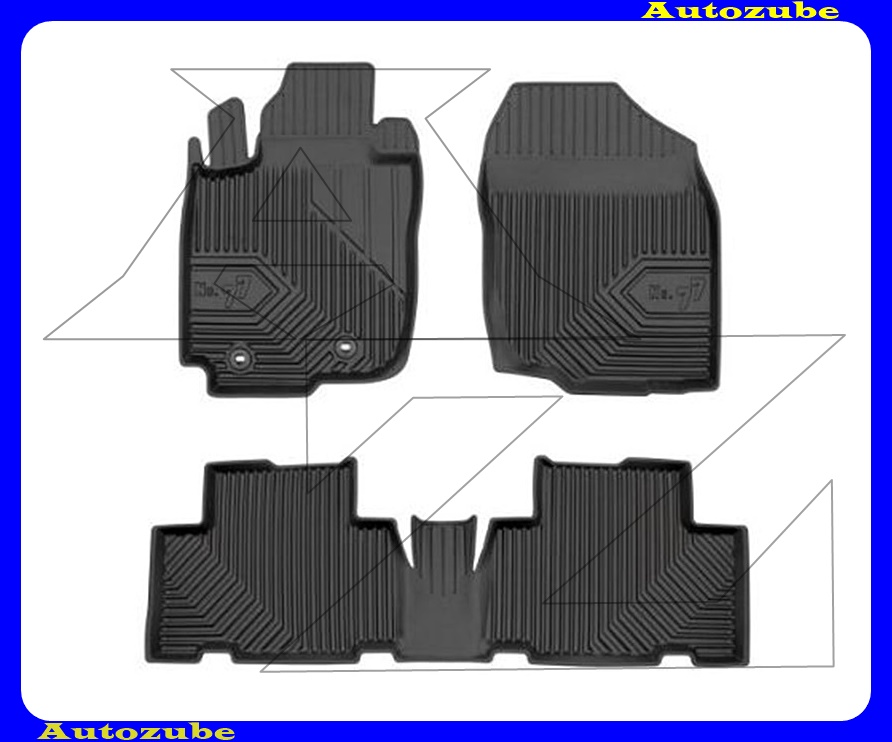 Gumiszőnyeg garnitúra (4db) méretpontos, 2-3mm vastagságú, 35-40mm magas peremmel - kíválló mínőségű gumi, vanília illattal Gumiszőnyeg garnitúra (4db) méretpontos, 2-3mm vastagságú, 35-40mm magas peremmel - kíválló mínőségű gumi, vanília illattal