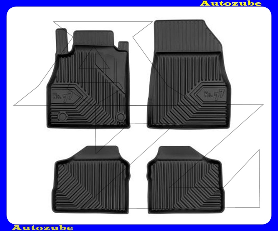 Gumiszőnyeg garnitúra (4db) méretpontos, 2-3mm vastagságú, 35-40mm magas peremmel - kíválló mínőségű gumi, vanília illattal Gumiszőnyeg garnitúra (4db) méretpontos, 2-3mm vastagságú, 35-40mm magas peremmel - kíválló mínőségű gumi, vanília illattal