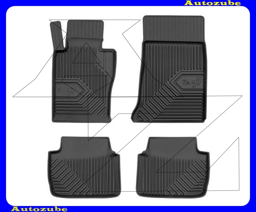 Gumiszőnyeg garnitúra (4db) méretpontos, 2-3mm vastagságú, 35-40mm magas peremmel - kíválló mínőségű gumi, vanília illattal Gumiszőnyeg garnitúra (4db) méretpontos, 2-3mm vastagságú, 35-40mm magas peremmel - kíválló mínőségű gumi, vanília illattal