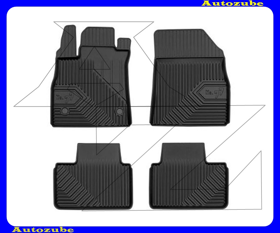 Gumiszőnyeg garnitúra (4db) méretpontos, 2-3mm vastagságú, 35-40mm magas peremmel - kíválló mínőségű gumi, vanília illattal Gumiszőnyeg garnitúra (4db) méretpontos, 2-3mm vastagságú, 35-40mm magas peremmel - kíválló mínőségű gumi, vanília illattal