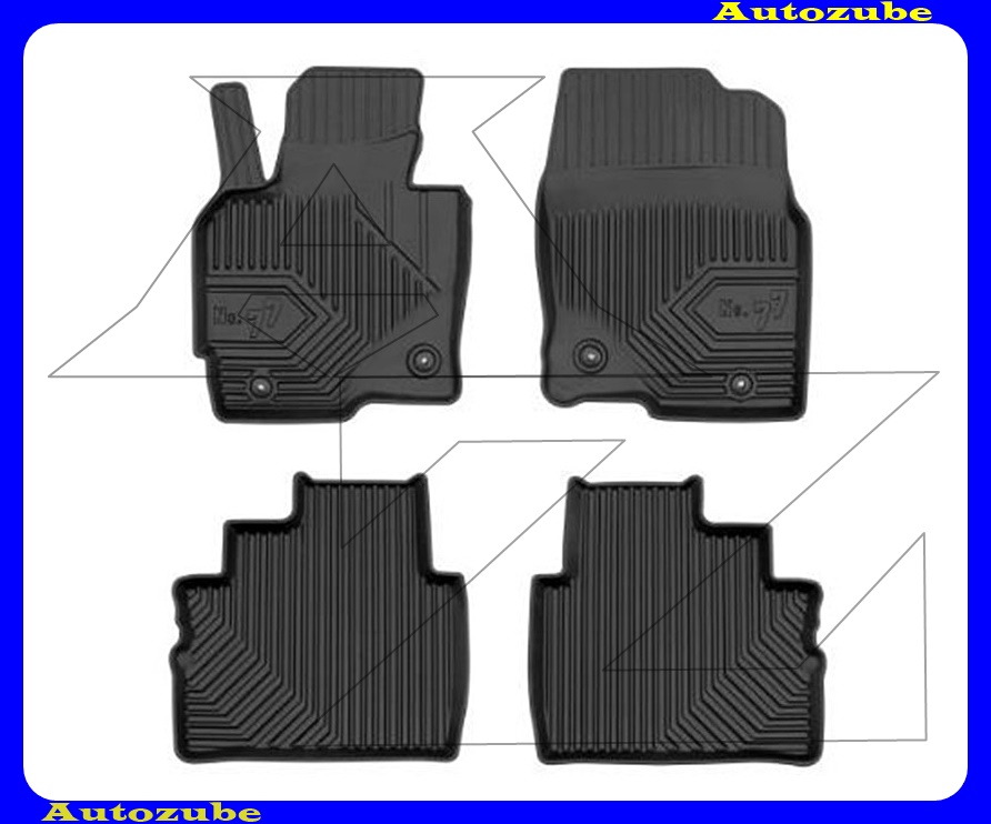 Gumiszőnyeg garnitúra (4db) méretpontos, 2-3mm vastagságú, 35-40mm magas peremmel - kíválló mínőségű gumi, vanília illattal Gumiszőnyeg garnitúra (4db) méretpontos, 2-3mm vastagságú, 35-40mm magas peremmel - kíválló mínőségű gumi, vanília illattal