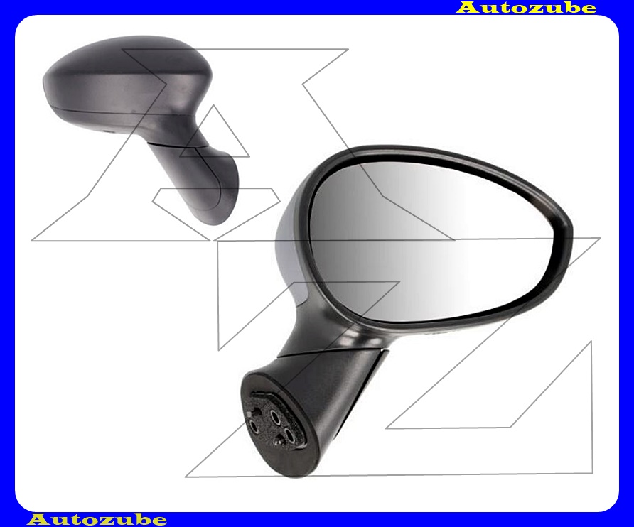 Visszapillantó tükör jobb, kívűlről állítható, domború tükörlappal, fekete borítással Visszapillantó tükör jobb, kívűlről állítható, domború tükörlappal, fekete borítással