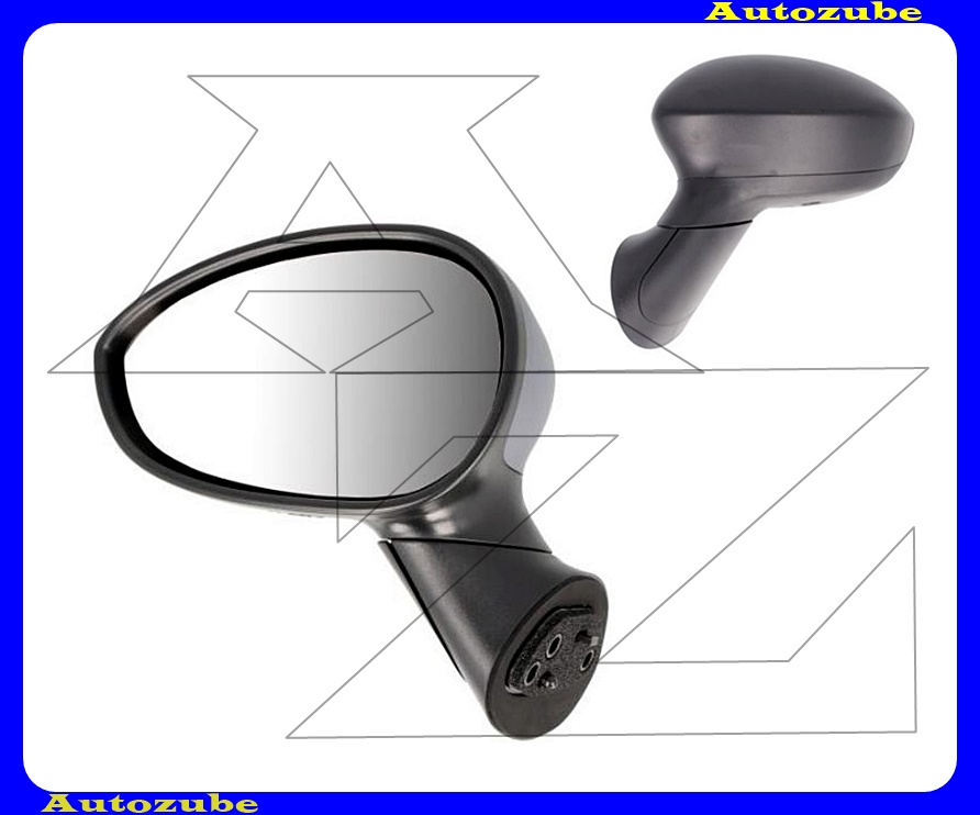 Visszapillantó tükör bal, kívűlről állítható, domború tükörlappal, fekete borítással Visszapillantó tükör bal, kívűlről állítható, domború tükörlappal, fekete borítással