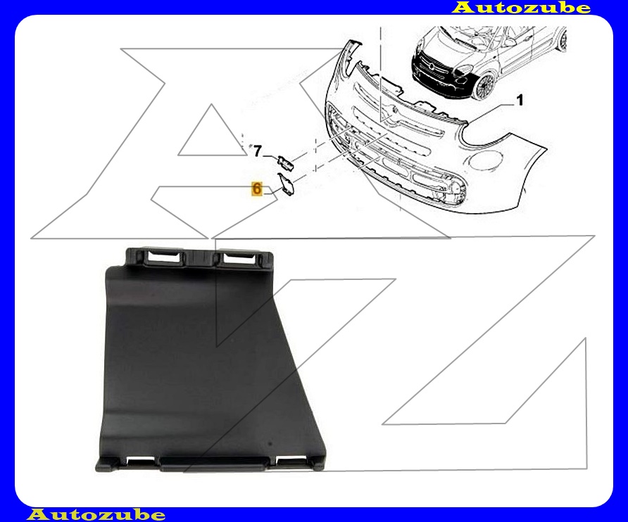 Első lökhárító rács középső alsó, belső Első lökhárító rács középső alsó, belső