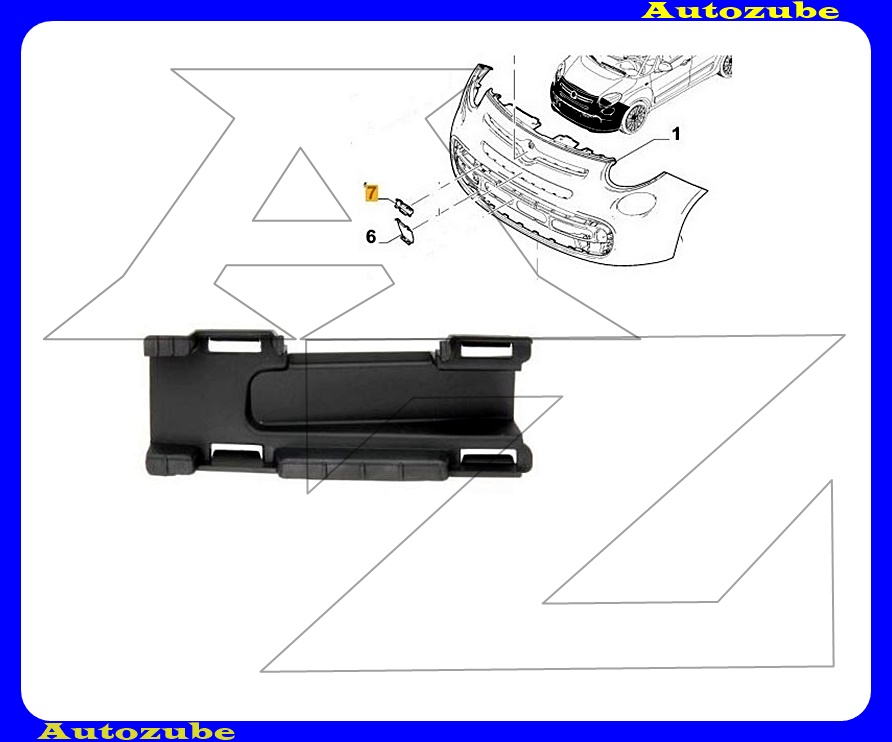 Első lökhárító rács középső felső, belső Első lökhárító rács középső felső, belső