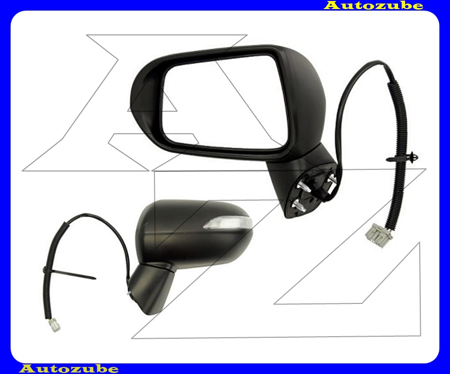 Visszapillantó tükör bal, elektromos, domború tükörlappal, fekete borítással, irányjelzővel Visszapillantó tükör bal, elektromos, domború tükörlappal, fekete borítással, irányjelzővel