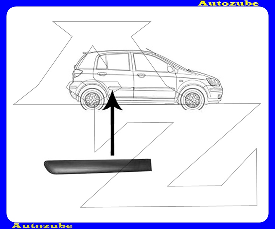Ajtódíszléc jobb hátsó fekete Ajtódíszléc jobb hátsó fekete