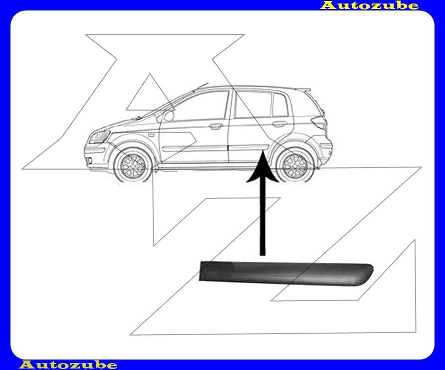 Ajtódíszléc bal hátsó fekete Ajtódíszléc bal hátsó fekete