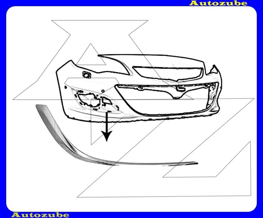 Első lökhárító rács krómdíszléc jobb Első lökhárító rács krómdíszléc jobb