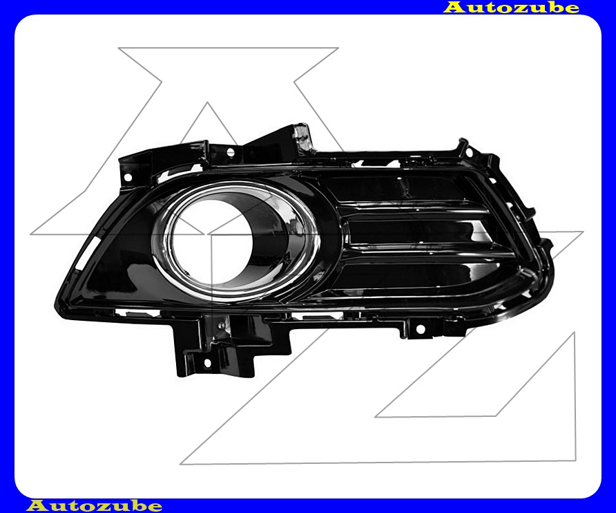 Első lökhárító rács jobb, ködlámpás, krómgyűrűvel (fényes fekete) Első lökhárító rács jobb, ködlámpás, krómgyűrűvel (fényes fekete)