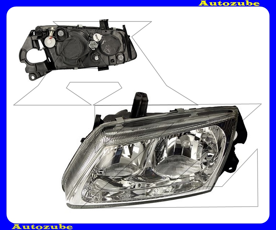 Fényszóró bal (H7/H1) (motor nélkül) {DEPO} Fényszóró bal (H7/H1) (motor nélkül) {DEPO}