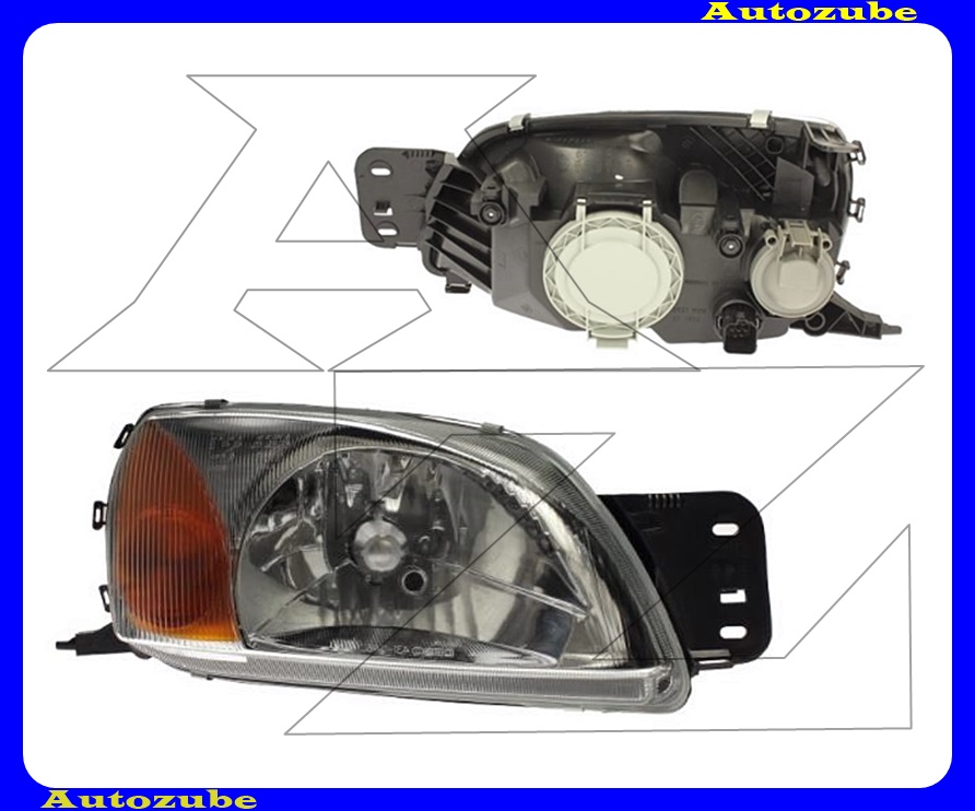 Fényszóró jobb (H4) motorral {DEPO} Fényszóró jobb (H4) motorral {DEPO}