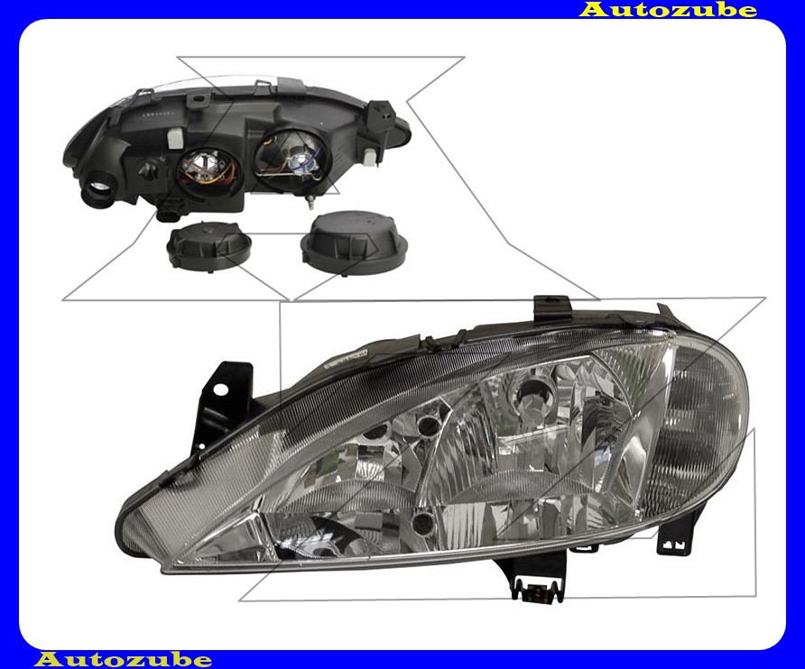 Fényszóró bal (H7/H1) (motor nélkül) {DEPO} Fényszóró bal (H7/H1) (motor nélkül) {DEPO}