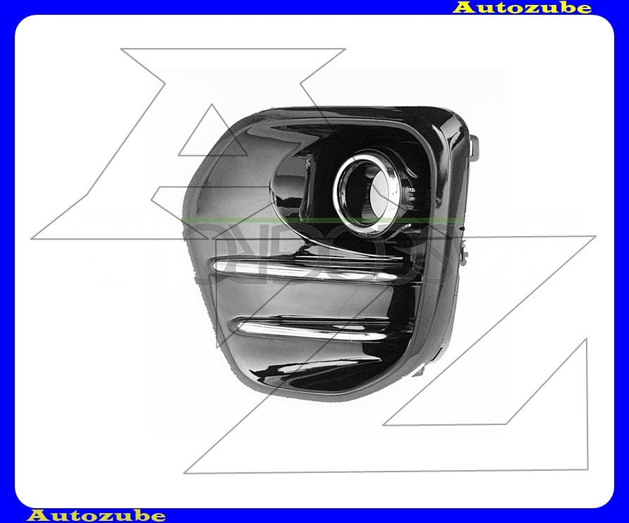 Első lökhárító rács bal ködlámpás, fényes fekete Első lökhárító rács bal ködlámpás, fényes fekete