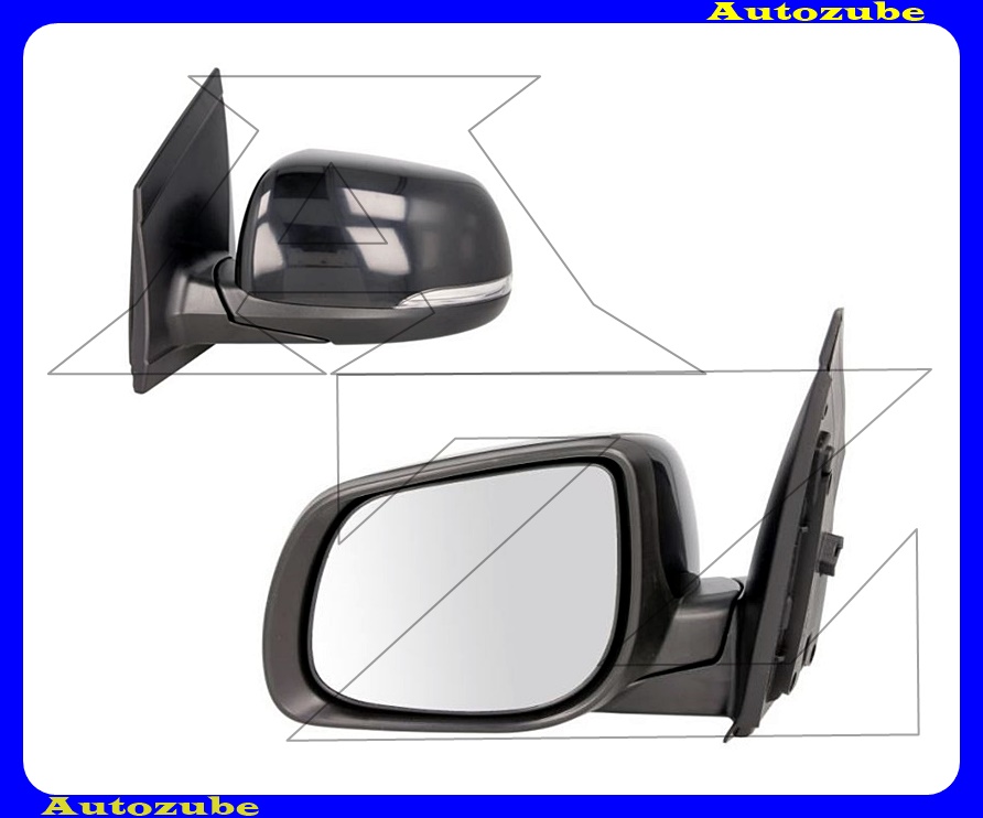 Visszapillantó tükör bal, elektromos, fűthető-domború tükörlappal, fekete borítással, irányjelzővel Visszapillantó tükör bal, elektromos, fűthető-domború tükörlappal, fekete borítással, irányjelzővel