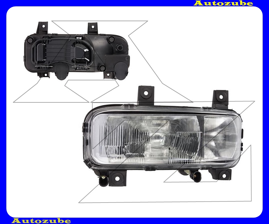 Fényszóró bal (H4) motorral {CARELLO} /RENDELÉSRE/ Fényszóró bal (H4) motorral {CARELLO} /RENDELÉSRE/