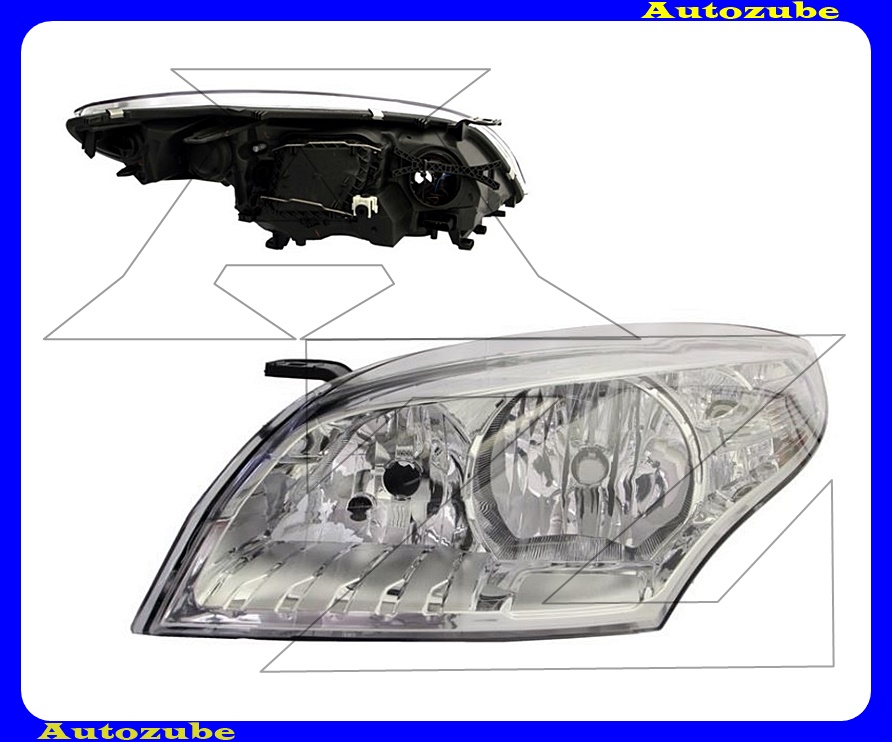 Fényszóró bal króm házas (H7/H7) motorral {MAGNETI MARELLI} Fényszóró bal króm házas (H7/H7) motorral {MAGNETI MARELLI}