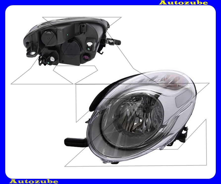 Fényszóró tompított bal (H7) motorral {MAGNETI MARELLI} Fényszóró tompított bal (H7) motorral {MAGNETI MARELLI}