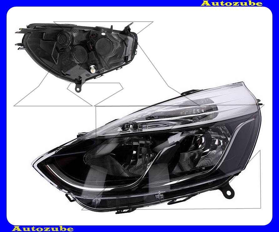 Fényszóró bal, króm díszléccel (H7/H1) motorral {MAGNETI MARELLI} Fényszóró bal, króm díszléccel (H7/H1) motorral {MAGNETI MARELLI}