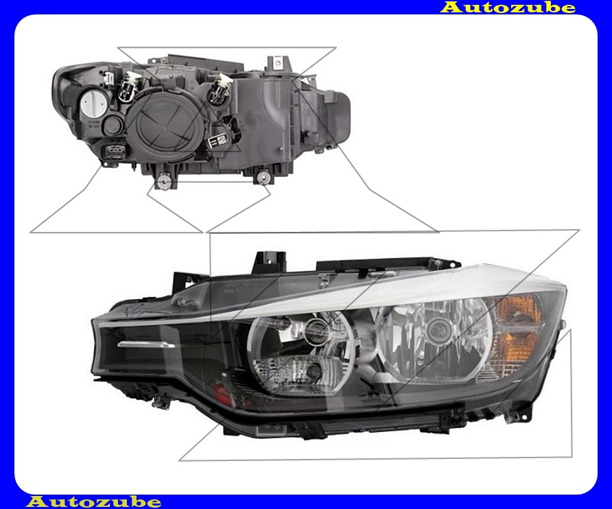 Fényszóró bal (H7/H7) motorral {MAGNETI MARELLI} Fényszóró bal (H7/H7) motorral {MAGNETI MARELLI}