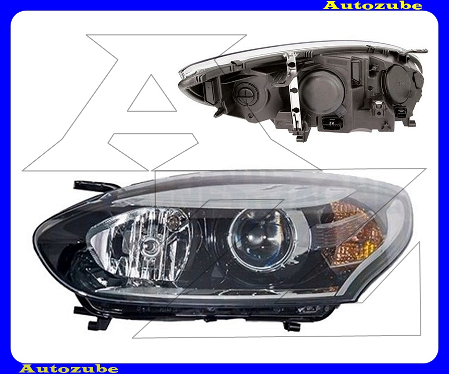 Fényszóró bal alul-felül króm betéttel (H7/H7) motorral {MAGNETI MARELLI} Fényszóró bal alul-felül króm betéttel (H7/H7) motorral {MAGNETI MARELLI}